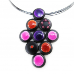 NOA [J4503] - Collier Cr&eacute;ateur 'Coloriage' rose violet Heleroosa
