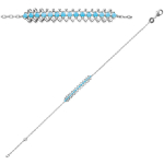 Les Tr&eacute;sors De Lily [N7150] - h&otilde;bedane k&auml;ev&otilde;ru  Sissi  t&uuml;rkiissinine h&otilde;be (roodiumiga kaetud) - 55x5 mm sinine