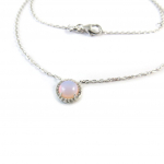 Les Tr&eacute;sors De Lily [P0203] &ndash;  Princess Opal  h&otilde;bedane kaelakee (roodiumiga kaetud) Heleroosa