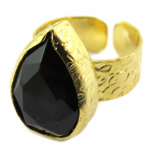 Les Tr&eacute;sors De Lily [P4001] - Bague Cr&eacute;ateur 'Cl&eacute;opatra' noir dor&eacute; must