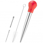 Kalkuniliha maitseainepump s&uuml;stal n&otilde;ela pihustiharja k&ouml;&ouml;gi k&uuml;psetust&ouml;&ouml;riist punane