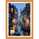 T&auml;ispuuritud tikandid vesilinna maastik 5d isetehtud teemantmaal Ristpistes kividekoor 20X30CM