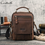 CONTACT'S Crazy Horse Leather Men Messenger Bag Vintage Man k&auml;ekotid 7,9 iPadile Kvaliteetsed &otilde;lakotid Tote Crossbody kott kohv