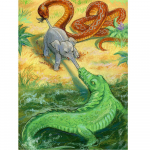 Teemantmaal Ristpistes V&auml;ike elevant v&otilde;itluses 5D Teemantkrokodill Rhinestone ristpistes Kodukaunistus 20X30CM