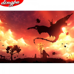 Teemantmaaling ristpistes t&auml;ispuurmosaiik kodukaunistus tikandid k&auml;sitsi valmistatud kingitus 20X30CM