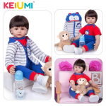 KEIUMI 24-tolline Bebe Reborn Realista riidest keha Ilus vasts&uuml;ndinud poiss Boneca m&auml;nguasi beebinukk lastep&auml;evaks s&uuml;nnip&auml;evakingitusteks 60cm