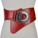 Moodne daami vintage check-stiilis v&ouml;&ouml;v&ouml;&ouml; &uuml;lilai PU+Cowskin reguleeritav s&auml;rk salendav korsett Cummerbund v&ouml;&ouml;v&ouml;&ouml; naistele punane