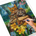 Full Drill Teemantmaaling Kass 5D DIY Rhinestone Art Teemanttikandid Loomade kodukaunistus Full Round 20X30CM