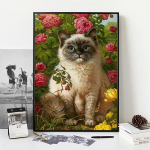 DIY teemantmaaling t&auml;is&uuml;mmargune puur ristpistes k&auml;sit&ouml;&ouml; teemanttikandid kivist mosaiikkingitus kodukaunistuse pilt 15x20CM