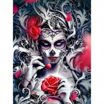 5D DIY teemantmaal Horror Naiste skelett Teemanttikandid T&auml;ismosaiikkomplektid Ristpistes Kodukaunistus K&auml;sitsi valmistatud kingitused Round 20x30cm