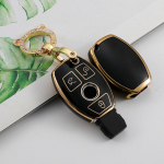 Pehme TPU auto kaugjuhtimispuldi v&otilde;tme&uuml;mbrise kate Mercedes Bnez CLA GLC GLA GLK W203 W210 W211 W204 W176 ABCR klassi AMG v&otilde;tmehoidja tarvikud 3button key case set 1 must