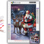 Teemantmaaling j&otilde;ulupuu J&otilde;uluvana lumememm Tikand Ristpistes Rhinestone kodukaunistus Full Round 20X30CM