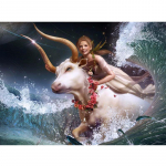 5D DIY Teemantmaaling Naine ratsutav Bull Teemantteemanttikandid T&auml;ismosaiigikomplektid Ristpistes Kodukaunistus K&auml;sitsi valmistatud kingitused Round 20x30cm