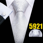 Barry.Wangi meeste beežid valged triibulised/paisley/lillelised lipsud ja taskuruudukujuliste mansetin&ouml;&ouml;pide komplekt N-5921