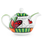 Britto [A3600] - Mitmev&auml;rviline roheline 'Britto' portselanist teekann (s&uuml;da) - 175x120x110 mm (470 ml) roheline