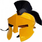 Retro 300 filmikiiver Spartan kiiver LARP-i rollim&auml;ngu jaoks, kantav kiiver, kollane