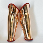 Kuninglik k&auml;sit&ouml;&ouml;kingitus kuldne 16GA terasest keskaegne arhailine kreeka jalak&otilde;rte messingist soomusr&uuml;&uuml;