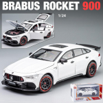 1/24 Scale Brabus Rocket 900 Diecast automudeli m&auml;nguasi, tagasit&otilde;mmatav m&auml;nguasi koos heli ja valgusega lastele v&auml;ikelastele poistele t&uuml;drukutele m&otilde;eldud kingituste kollektsioon 1:24-size:21.2*8.1*5.8cm valge