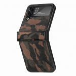 &Otilde;huke moodne nahast mobiiltelefoni kokkupandav &uuml;mbris Samsung Galaxy Z Flip4 Flip 4 Flip3 Flip 3 Zflip4 5g tolmukindel kate Funda for Samsung Z Flip 4 pruun