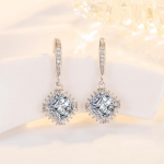 100 % soliidne 925 h&otilde;bedane 2 karaadine teemantk&otilde;rvar&otilde;ngas naistele peen geomeetriline Aros Mujer Oreja Orecchini rippk&otilde;rvar&otilde;ngas naistele valge