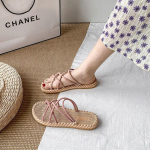 Rooma sandaalid, naiste haldjastiilis lameda p&otilde;hjaga &uuml;ler&otilde;ivad rannakingad Mere&auml;&auml;rsed suvised sussid 35 roosa