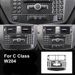 Benz C klass W204 tarvikud s&uuml;sinikkiust stiilis auto interj&ouml;&ouml;r keskkonsool Instrument AC &otilde;huventilaatori v&auml;ljalaskepaneeli CD kaane kleebis kaunistus Model B