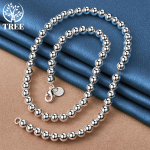 925 Sterling h&otilde;be 6mm siledad helmed palliketi kaelakee ehted 45cm