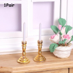1 paar 1:12 Dollhouse Miniatuurne k&uuml;&uuml;nlahoidja K&uuml;&uuml;nlajalg Candelabra Home Decor kuld