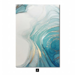 Sinine abstraktne lilleline l&otilde;uendplakatitr&uuml;kk Akvarell Geomeetriline ahhaat seinakunst Kaasaegne pilt elutoa sisekujunduseks A4 21x30cm No Frame