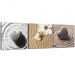 Kolmest pildist koosnev komplekt, l&otilde;uendiprint Heart Zen Sand 90x30 beež