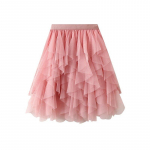 Qooth 8-v&auml;rviline Girl Sweet Mesh l&uuml;hike t&uuml;llseelik Elastne v&ouml;&ouml;koht Fairy Tutu Ball Kleit Miniseelik kevadsuveks QT2179 One Size roosa