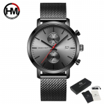 Hannah Martin Multifunktsionaalsed kvartskellad Kronograafi v&otilde;rkrihm veekindel meeste suur numbrilaud Populaarseimad luksuslikud k&auml;ekellad meeste moekellad must