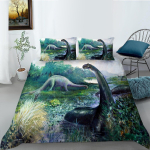 3D dinosauruste seeria voodipesukomplekt, originaalne hiiglaslik loomade tekikattega padjap&uuml;&uuml;r, 2/3 t&uuml;kki DE135 * 200 pehme kodukaunistus lastetuppa Baby 100x135cm
