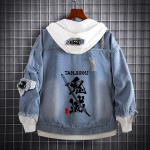 Demon Slayer Kimetsu No Yaiba Fashion Hoodie Teksad Mantel Hashibira Inosuke Cosplay Mehed Naised Kapuutsiga vabaaja jope T&auml;nava stiilis lapilised mantlid XXXL
