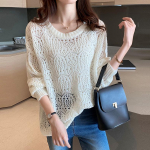 Skeleton Knit naiste avar sviiter v&auml;limine pikkade varrukatega s&auml;rk naiste One Size kollane