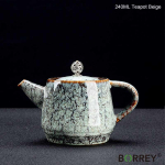 BORREY keraamiline teekann Chines Kung Fu teekomplekt, v&auml;rviahi teekannuks Lihtne kaanega teekannu teekomplekt Kung fu tee peen kingitus Beige 240ML