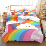 3D &uuml;he-/kaheinimesevoodi voodipesukomplekt Rainbow suletekikott 2/3 tk AU140 * 210 t&auml;issuuruses lastetoa pehme kodutekstiil Baby 100x135cm