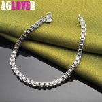 925 Sterling h&otilde;be 4mm karbikett k&auml;ev&otilde;ru ehted 20cm