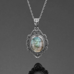 Looduslik kuukivi labradoriit kaelakee ripatsid h&otilde;bedased ehted naiste peoks s&otilde;brap&auml;eva kingitused ketiga