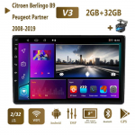 Androidi autoraadio GPS Citroen Berlingo B9 Peugeot Partner 2008-2019 peaseadmele Carplay videopleier nr 2din DVD 2+32GB 2+32GB