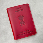 100% ehtne nahk India passi kate Crazy Horse passikott India suuruse foto jaoks Passi &uuml;mbris sinine