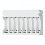 PALO uus 8-pesaline USB/C-t&uuml;&uuml;pi 8-pesaline h&uuml;briidakulaadija 1,2 V AA/AAA NiMH NiCD laetava aku jaoks koos LED-laadimisindikaatoriga valge