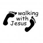 Jeesusega jalutamas kleebis Religioosne autoakna PET-kleebis God Footprint Decor must