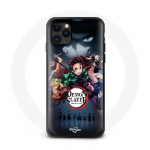 Coque Iphone 13 dessin anim&eacute; Demon Slayer manga japonnais Tanjiro Nesuko d&eacute;mons Kitmetsu no Yaiba