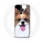 Valge ja pruun &uuml;mbris Samsung Galaxy S6 edge Continental k&auml;&auml;busspanjeli liblikakutsikale