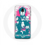 &Uuml;mbris Samsung Galaxy j7 2017 Squid Game Plakati tegelaste logoga