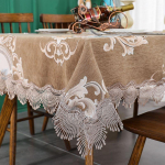 Disainer tikitud pitsist heegeldatud laudlina Elegantne euroopa maal&auml;hedane lilleline lauakaunistus Toolikate Laua jooksur ja riie 150*150cm