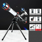 V&auml;listeleskoop Professionaalne lastele m&otilde;eldud astronoomiline teleskoop Suure suurendusega Kuu kosmoseplaneedi statiiv lastele punane