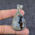 Natural Montana Agate Gemstone Handmade 925 Sterling Silver Pendant 2.40 a4m91