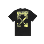 Off-White Pritsitud V&auml;rviga Nool Lahtine L&uuml;hikeste Varrukatega T-s&auml;rk Meeste Topid Kollane Must OMAA038F191850101060 L